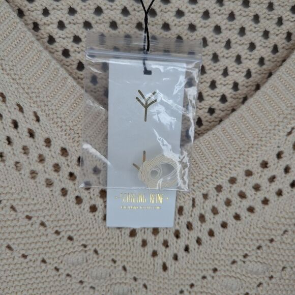 NWT Starling Reine Top Weave Beige mesh sweater vest plus Size woman's small 16 - Picture 3 of 7